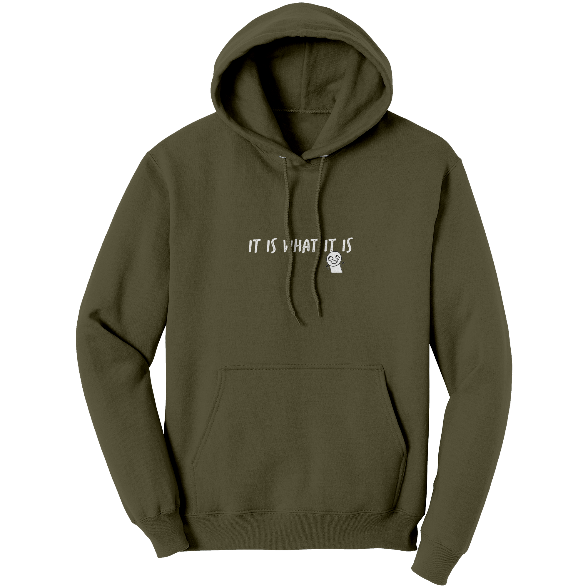 It_is_what_it_is_Adult_Hoodie_Olive_Green_Front_Mockup.png