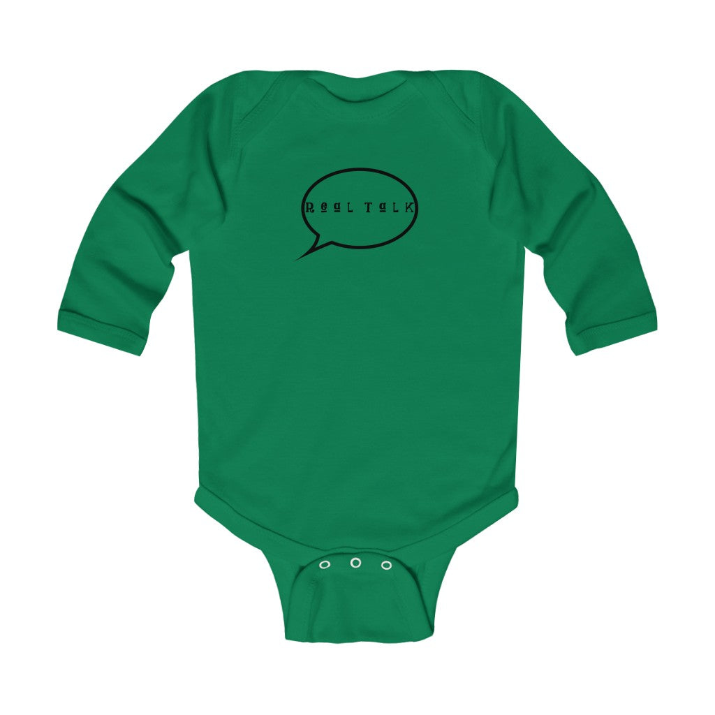 "Real Talk" Long Sleeve Baby Onesie