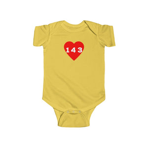 "143" Baby Onesie -Red