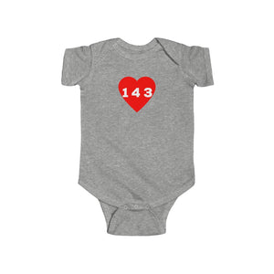 "143" Baby Onesie -Red