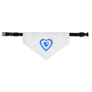 Blue Love Heart Pet Bandana Collar