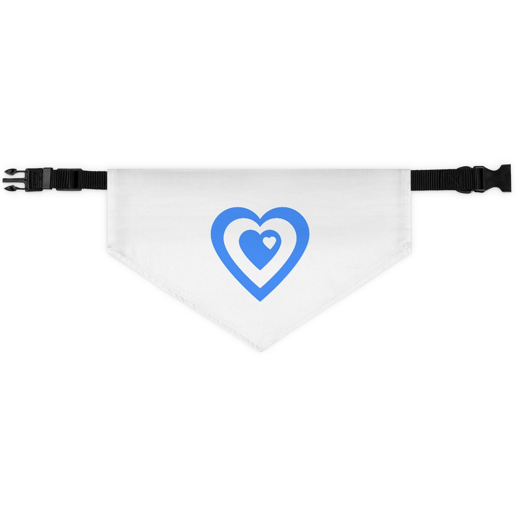 Blue Love Heart Pet Bandana Collar