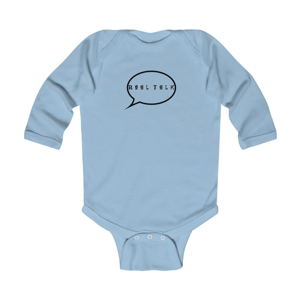 "Real Talk" Long Sleeve Baby Onesie