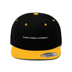 "Govern yourself accordingly" Flat Bill Adult Cap