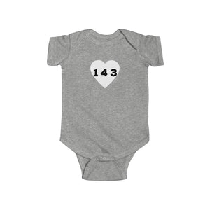 "143" Baby Onesie -White