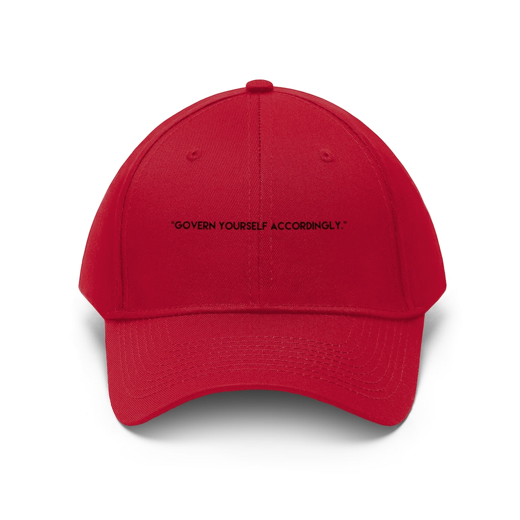 "Govern yourself accordingly" Adult Cap