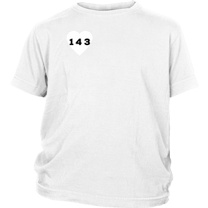 "143" Youth T-shirt -White