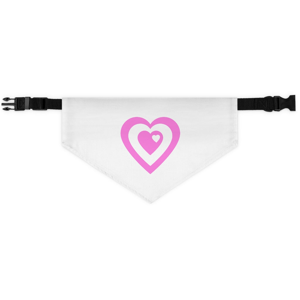 Pink Love Heart Pet Bandana Collar