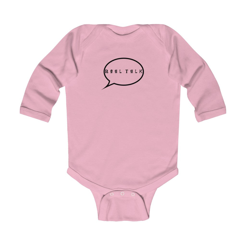 "Real Talk" Long Sleeve Baby Onesie