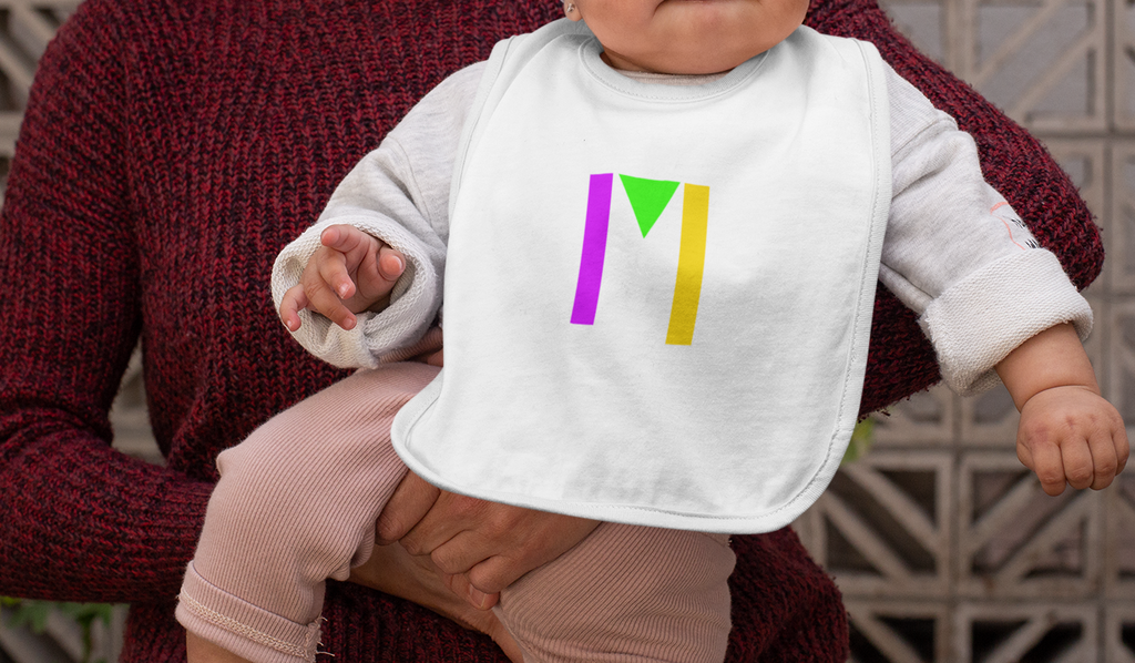 "M" Initial Baby Bib