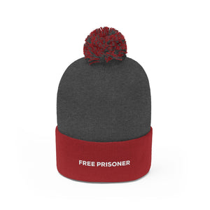 "Free Prisoner" Adult Pom Pom Beanie