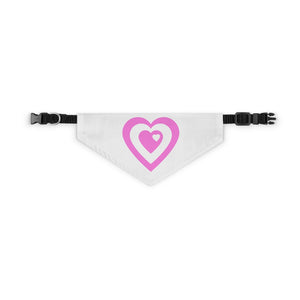 Pink Love Heart Pet Bandana Collar