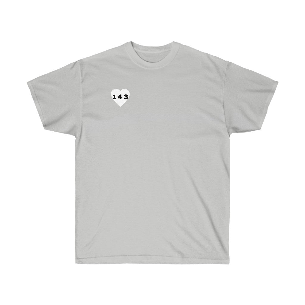 White "143" Adult T-shirt
