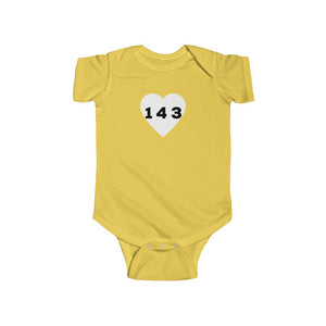 "143" Baby Onesie -White