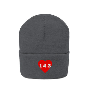 "143" Adult Knit Beanie -Red