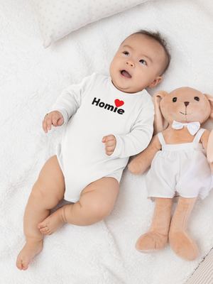 "Homie" Long Sleeve Baby Onesie