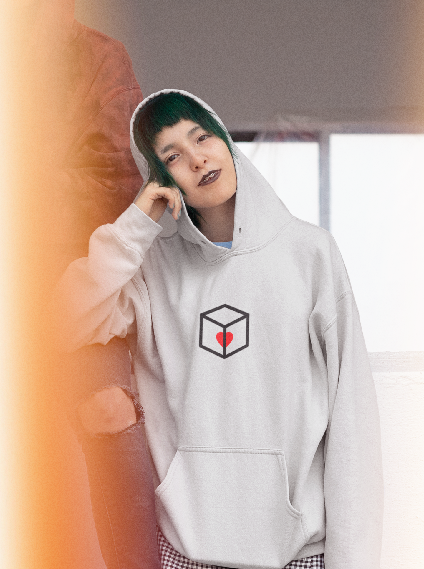 Boxed Heart Adult Hoodie