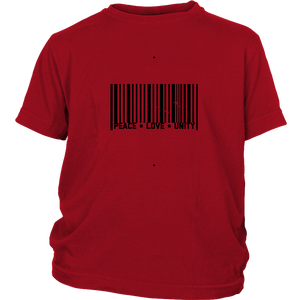 Peace-Love-Unity Barcode Youth T-shirt