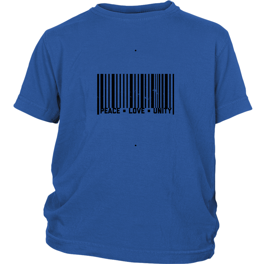 Peace-Love-Unity Barcode Youth T-shirt