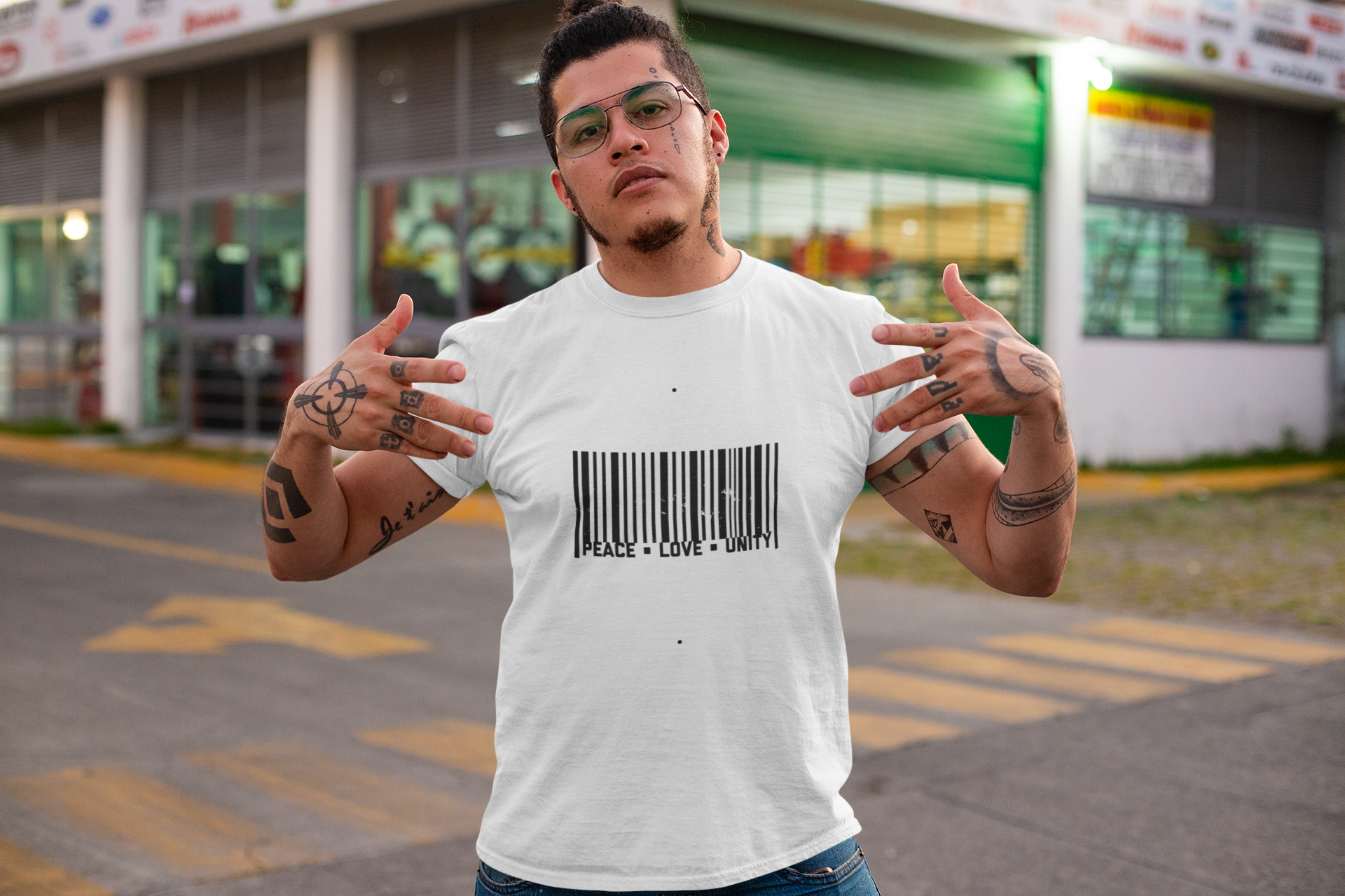 Peace-Love-Unity Barcode Adult T-shirt